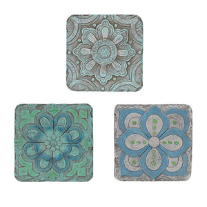 Square Floral Stepping Stone -