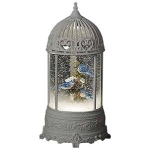 Bluebird with Holly Swirl Birdcage – 10.5 Inch