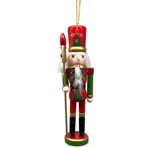 Wooden Nutcracker Ornament - Staff