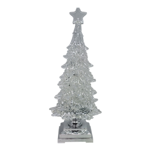 Twinkling Frost Lighted Waterglobe Tree - 12.5"