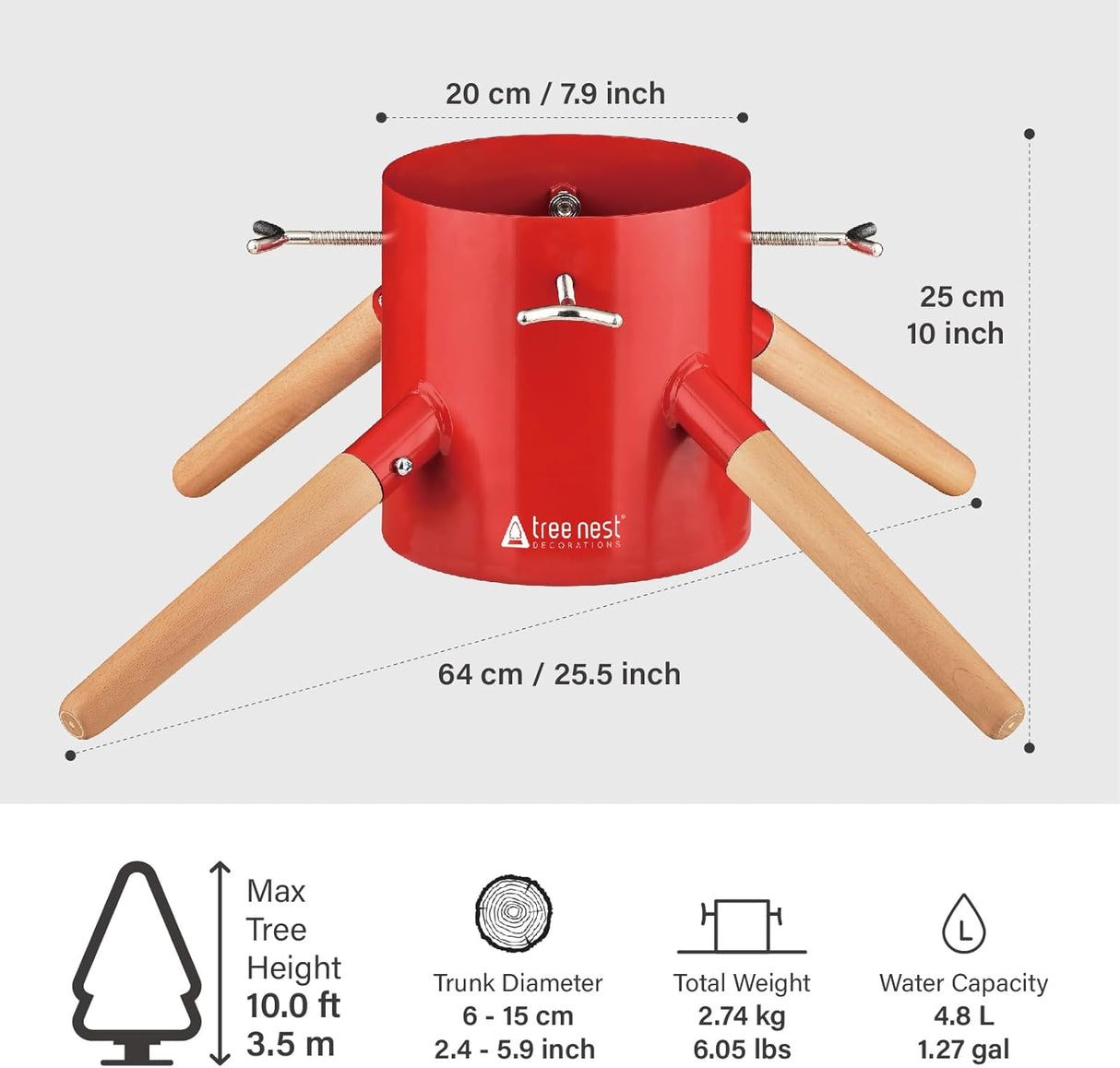 Family Christmas Tree Stand - Medium - Red