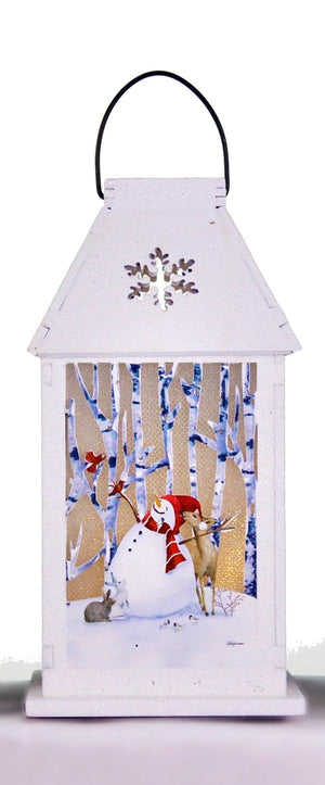 B/O Lit Lantern - Snowman