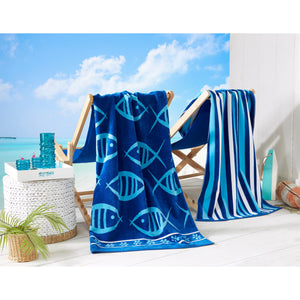 Cotton Velour Beach Towels 2-Pack - Maui Collection
