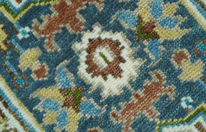 Runner Blue And Brown Traditional Heriz Hand Knotted Made to Order Wool Rug