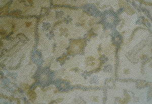 Runner Hand Knotted Traditional Oushak Design Beige 3x10 Wool Rug