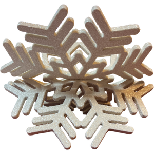Sparkling Wood Snowflakes Large