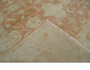 Rust and Beige Hand knotted Oriental Oushak 8x10 wool Area Rug