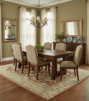 Rust And Beige Traditional Oushak Design Hand Tufted 8x10 Wool Area Rug