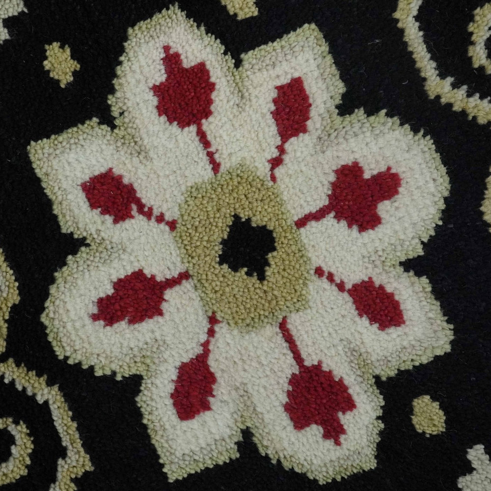 Rust, Ivory, Black and Beige Hand Knotted Traditional Heriz Multi Size wool area Rug