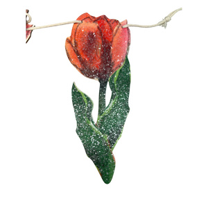Wooden Tulip Garland - Red