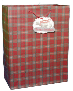 Rustic Christmas Gift Bag - Knit Sweater Large
