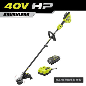 Open Box - 40V HP Brushless 16 in. Cordless Carbon Fiber Shaft Attachment Capable String Trimmer with 4.0 Ah Battery and Charger