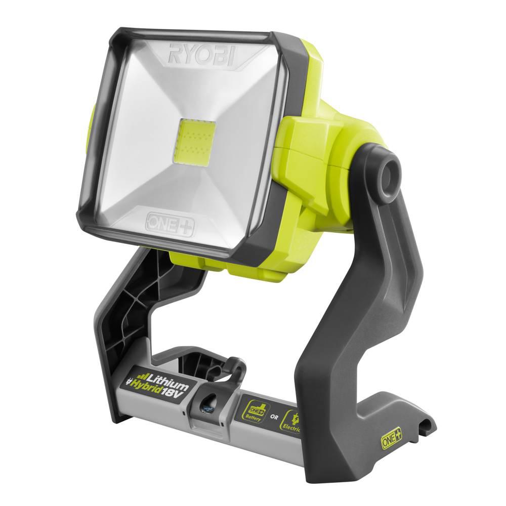 Open Box - Ryobi P721 One+ 1,800 Lumen 18V Hybrid AC and Lithium Ion Powered Flat Standing LED Work Light with Onboard Mounting Options (Battery and Extension Cord Not Included, Light Only)
