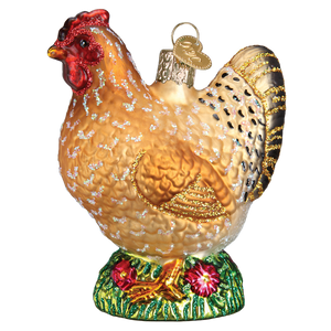 Spring Chicken Glass Ornament