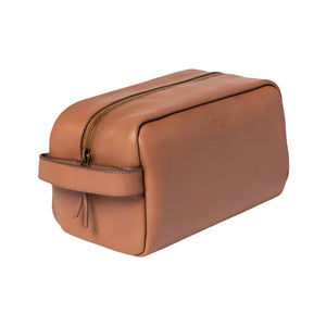 Goodfellow & Co Leather Dopp Kit Wash Toiletries Bag Tan