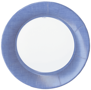 Linen Border Paper Salad Plates in Blue II - 8 Per Package