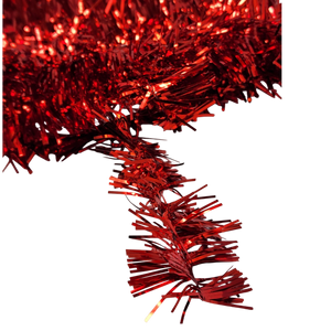 40 Feet Metallic Tinsel Garland - Red