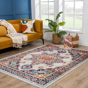 Istanbul Medallion Orange Area Rug - Clearance