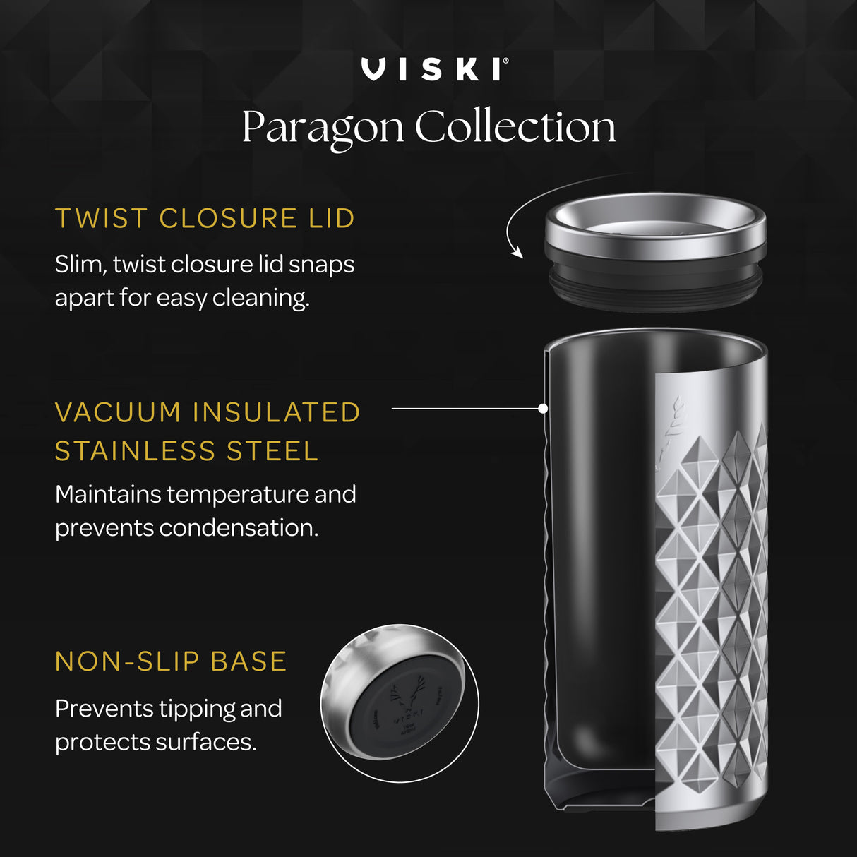 Paragon stainless steel highball tumbler in rose viski®