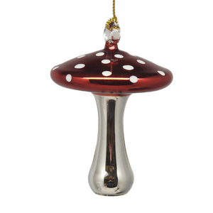 Shiny Cutes Red Mushroom Egyptian Glass Ornament