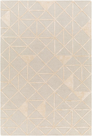 Botiu Blue Geometric Hand Tufted Wool Area Rug - Clearance