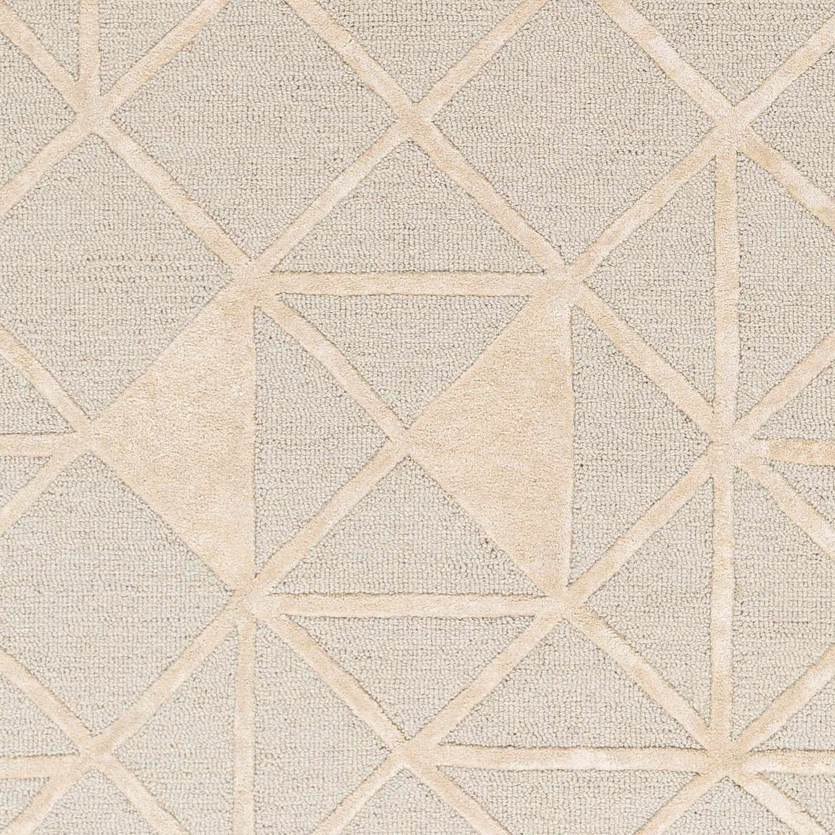 Botiu Blue Geometric Hand Tufted Wool Area Rug - Clearance