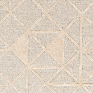 Botiu Blue Geometric Hand Tufted Wool Area Rug - Clearance