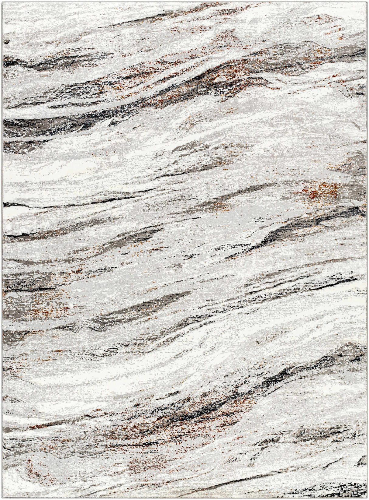 Glain Gray & Brown Marble Area Rug - Clearance