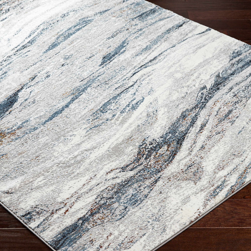 Glain Gray & Blue Marble Area Rug