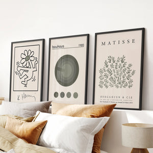 Sage Green Henri Matisse Botanical Art. Bauhaus Poster Set