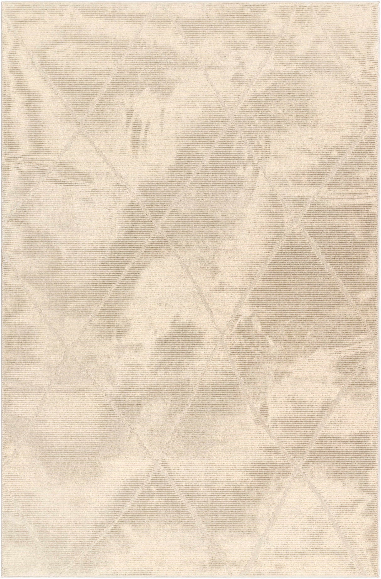 Aldis Cream Plush Textured Washable Rug