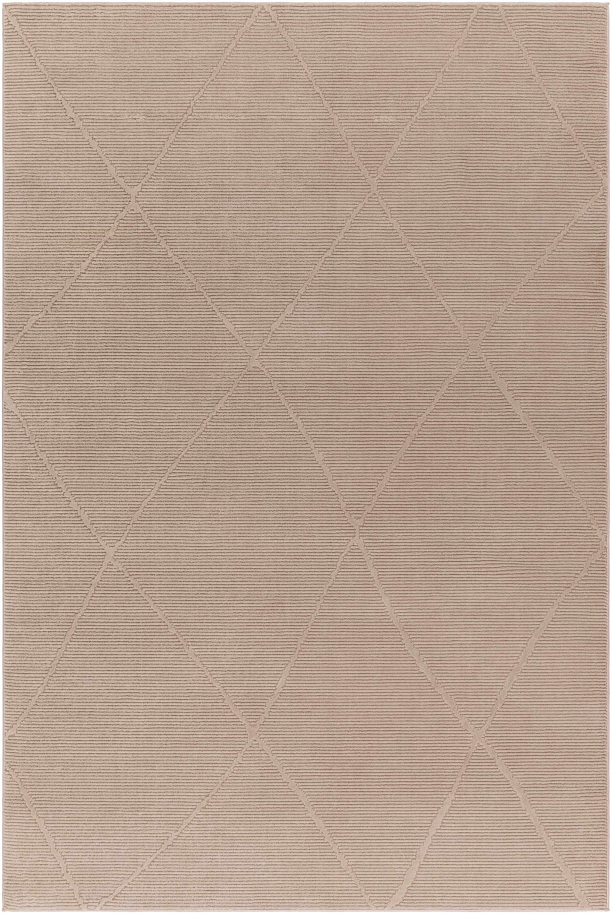 Aldis Tan Plush Textured Washable Rug  - Clearance
