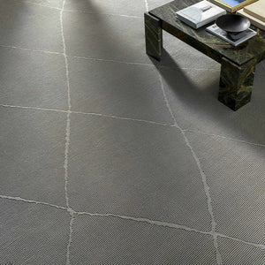 Aldis Grey Plush Textured Washable Rug  - Clearance