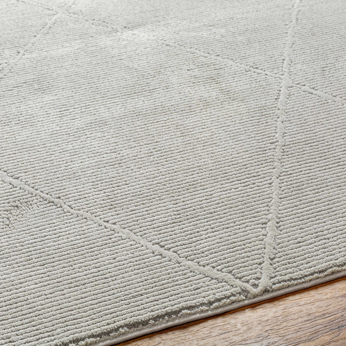 Aldis Grey Plush Textured Washable Rug  - Clearance