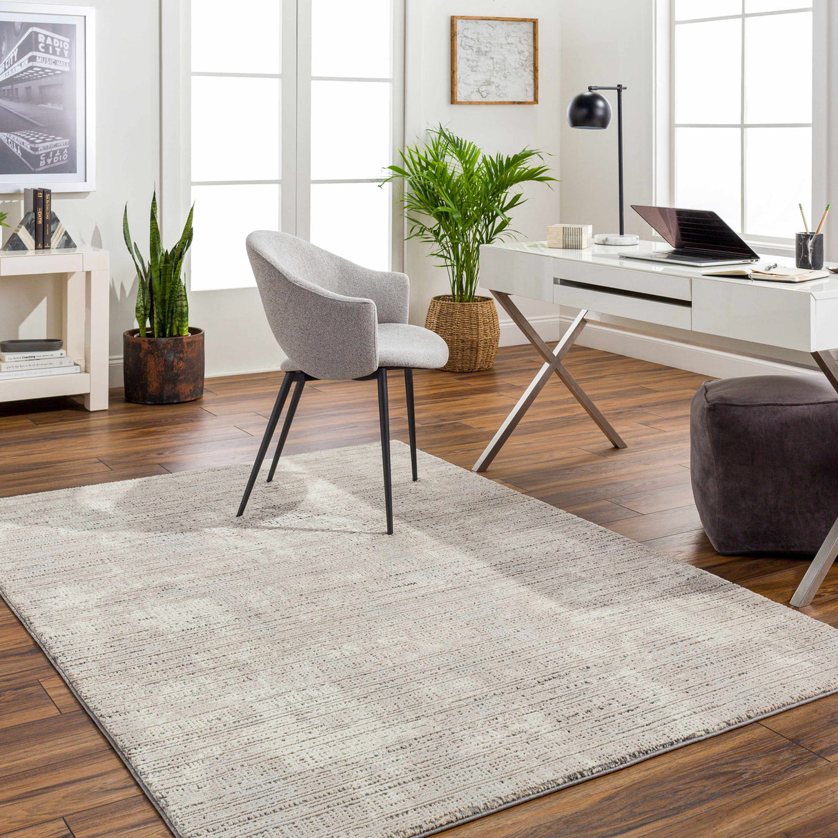 Chiyo Tan Plush Textured Washable Rug