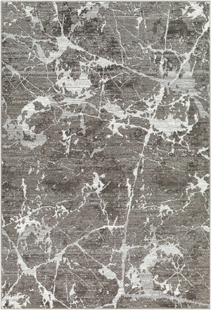 Ianto Charcoal Marble Washable Area Rug - Clearance