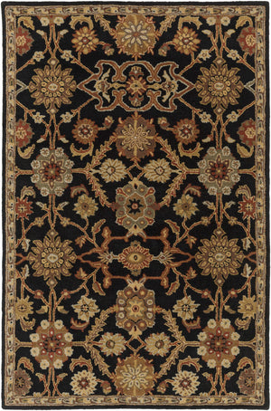 Salix Hand Tufted Black Wool Rug