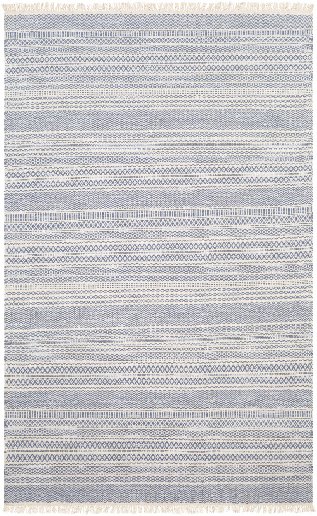 Sanc Blue/Cream Flatweave Wool Rug - Clearance