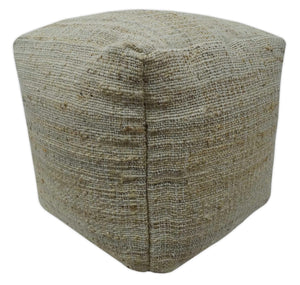 Sand Boho Farmhouse Natural Brown and Beige Jute Pouf