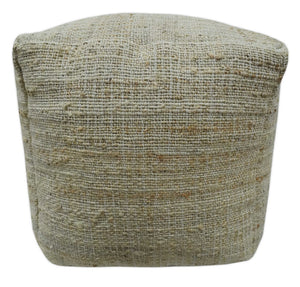 Sand Boho Farmhouse Natural Brown and Beige Jute Pouf