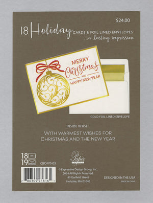 Luxury Boxed Cards - Set of 18 - Scroll Ornament