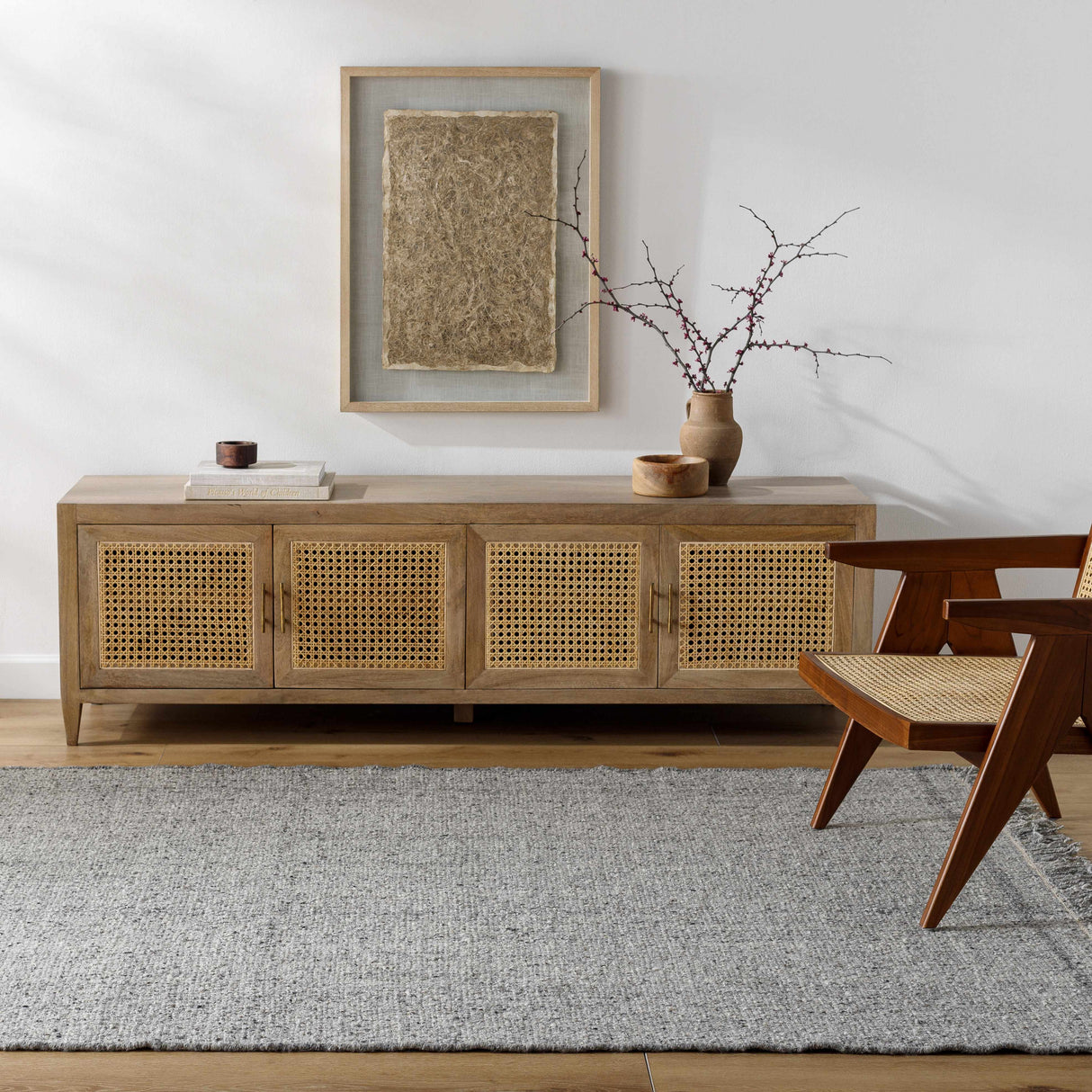 Nsomi Gray Wool Area Rug - Clearance
