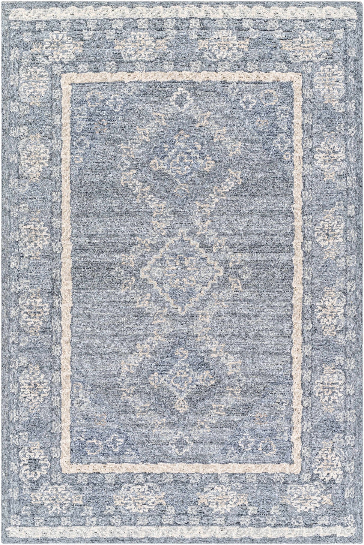 Alena Gray Blue Wool Blend Area Rug - Clearance