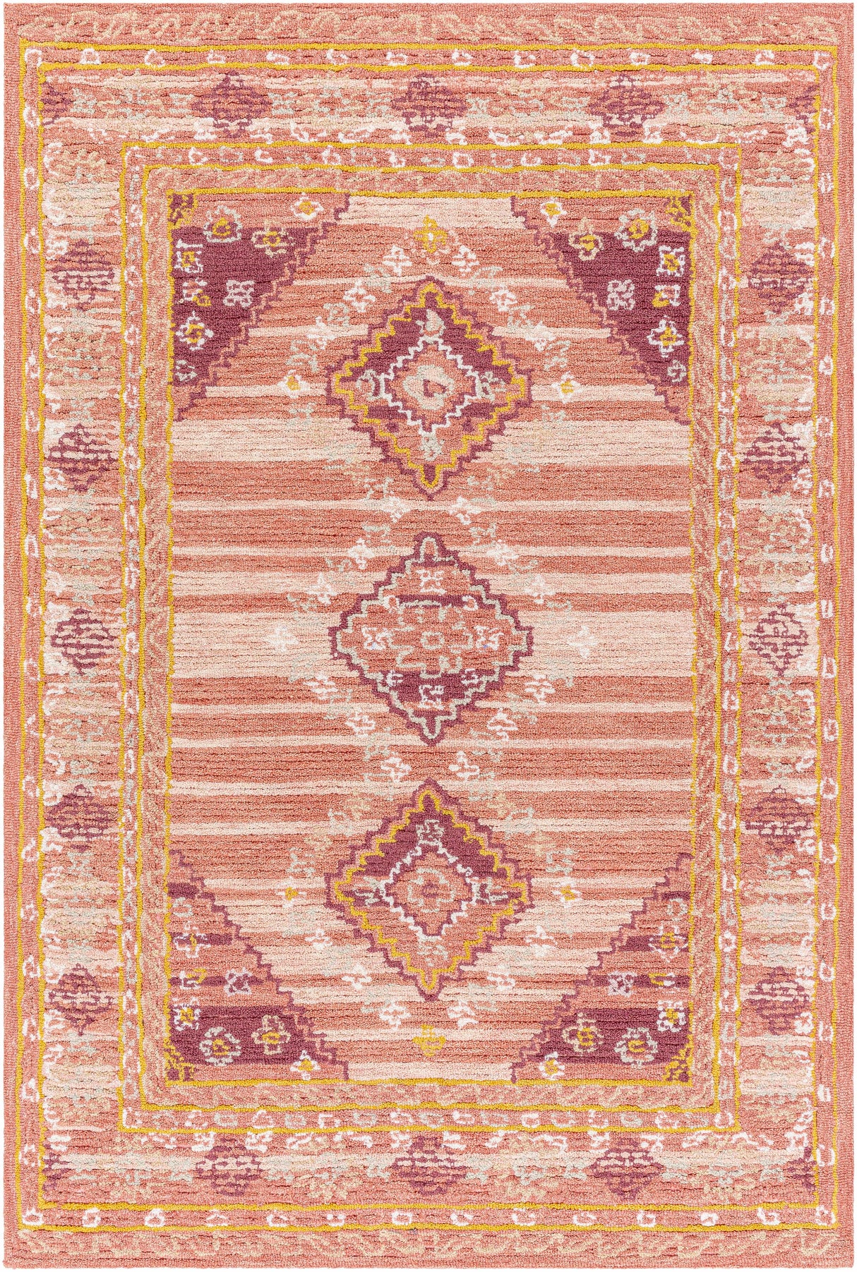 Alena Peach Wool Blend Area Rug - Clearance