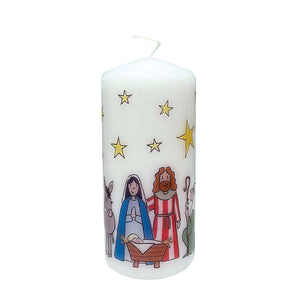 Christmas Nativity Pillar Candle
