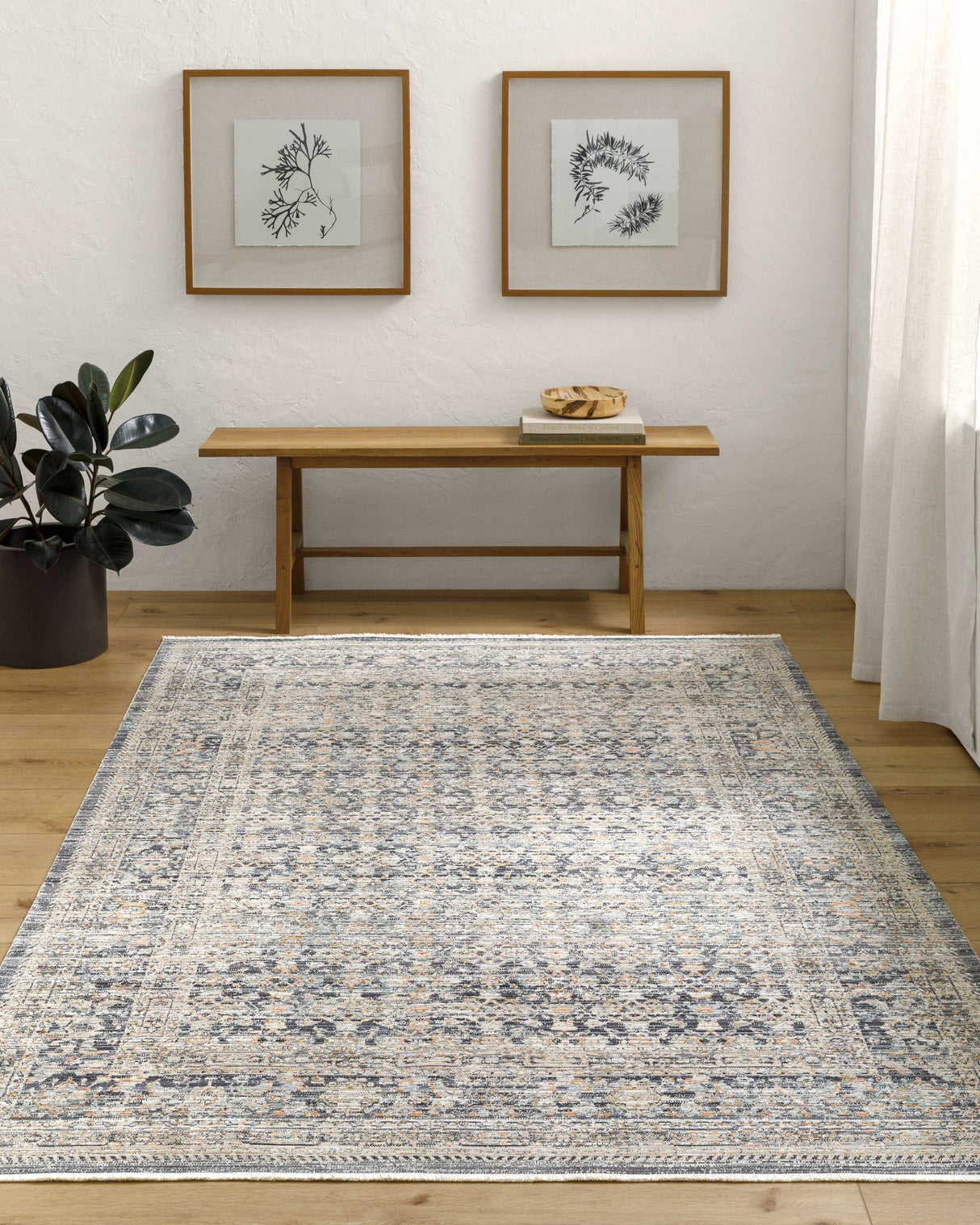 Margaret Navy Washable Rug - Becki Owens x Livabliss