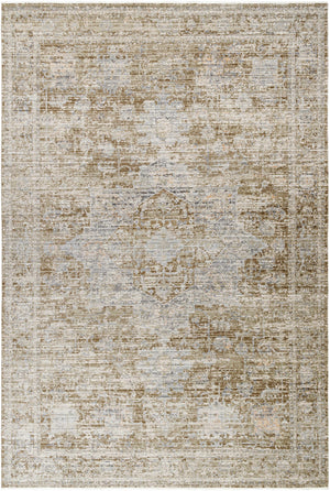 Margaret Damask Dark Sage Washable Area Rug - Becki Owens x Livabliss