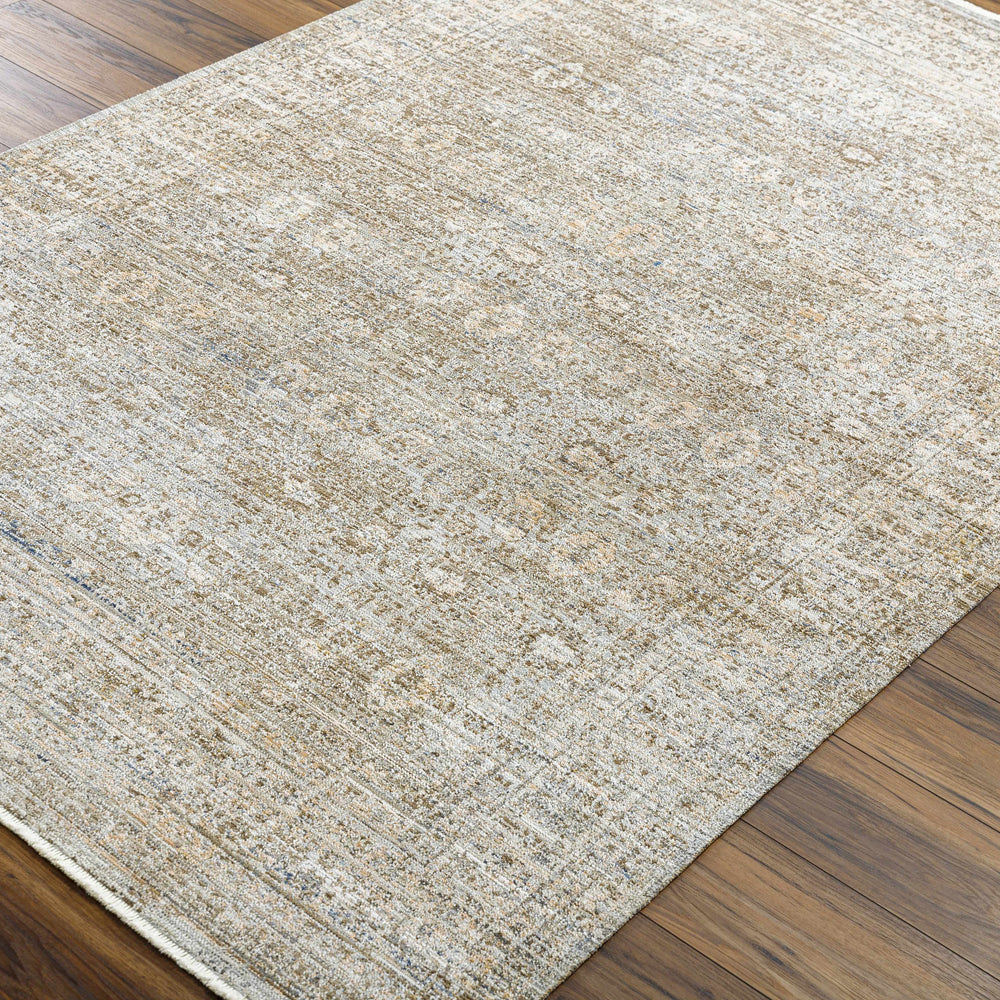 Margaret Damask Sage & Gray Washable Area Rug - Becki Owens x Livabliss