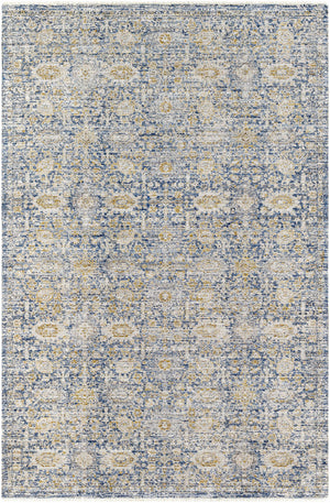 Margaret Damask Blue Washable Area Rug - Livabliss x Becki Owens