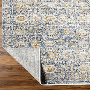 Margaret Damask Blue Washable Area Rug - Livabliss x Becki Owens